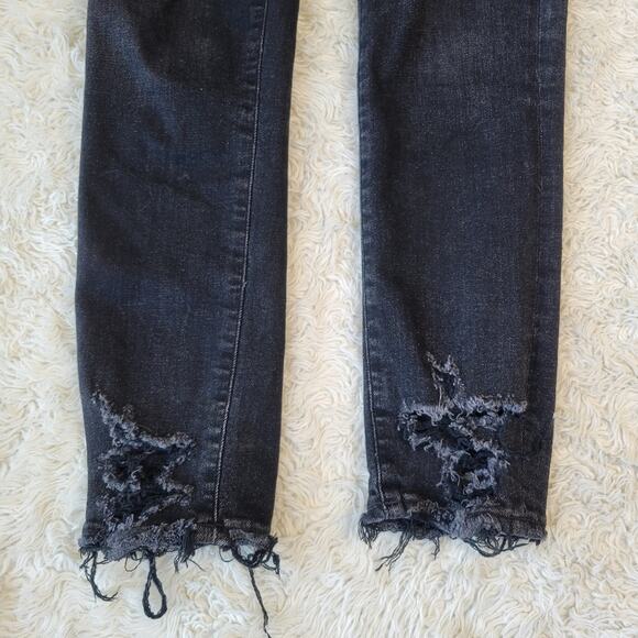 AGOLDE Sophie High Rise Skinny Crop Distressed Temple Size 26 - Picture 8 of 10